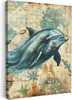 MuchoWow® - Leinwandbilder - Vintage - Delfin - Tiere - Produktbild-Vorschau 1