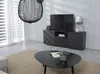 A modern living room with a coffee table, TV stand, and a pendant lamp. Produktbild-Vorschau