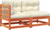 vidaXL Gartensofa mit Kissen 2-Sitzer Wachsbraun Massivholz Produktbild-Vorschau 1