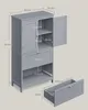 A diagram of a gray storage cabinet with dimensions shown. Produktbild-Vorschau