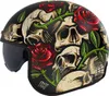 A motorcycle helmet with a skull and rose design. Produktbild-Vorschau