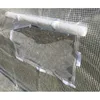 Close-up view of a clear plastic window on a white greenhouse cover. Produktbild-Vorschau