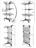 A collage of diagrams showing a drying tower in different configurations and dimensions. Voir les images du produit