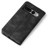 A black flip case for a Google Pixel 7 Pro phone, shown from a slightly elevated angle on a white background. Produktbild-Vorschau
