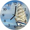 Glasuhr Wanduhr Küchenuhr Echt-Glas 30fi cm Schaff blau Produktbild-Vorschau 1