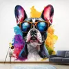 Französische Bulldogge mit Sonnenbrille – Decords Wandtattoo, Produktansicht 3 Productafbeelding-voorbeeld