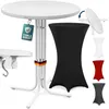 CASARIA Stehtisch Weiß 80cm inkl. Husse Schwarz Produktbild-Vorschau 1