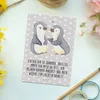 Mr. & Mrs. Panda Grußkarte Pinguine trösten - Grau Pastell Produktbild-Vorschau 2