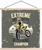 MuchoWow® Textilposter Motorrad - Mann - Retro - Gelb 40x40 Produktbild-Vorschau 1