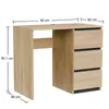 Schreibtisch Computertisch schwarz matt Eiche Torro - 90x50 Produktbild-Vorschau 6