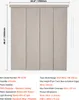 A diagram showing the dimensions and specifications of panel blinds. Voir les images du produit