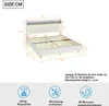 A diagram of a bed frame with dimensions and feature icons. Náhľad obrázku produktu