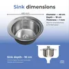 ANW HOME Kuchyňský dřez nerez 49 cm kulatý vestavný dřez 1 Náhled obrázku produktu 2