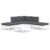 The Living Store 6-tlg. Garten-Lounge-Set mit Kissen Weiß Produktbild-Vorschau 3