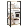 A four-tier kitchen shelf unit stocked with various kitchen appliances and accessories. Náhľad obrázku produktu