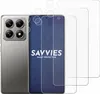 A smartphone with screen protectors and camera protectors shown from the back and front. Produktbild-Vorschau