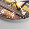 Wanduhr - Rund - Glasuhr - Strand Ozean Sand Holzbrücke Produktbild-Vorschau 5