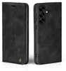 A black flip case for a smartphone is shown from two angles. Produktbild-Vorschau