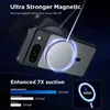 A phone case with a magnetic charger attached, highlighting its strong magnetic attraction and suction power. Produktbild-Vorschau