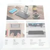 A collage of images showcasing a Logitech keyboard with a smartphone and tablet, along with icons and text describing features. Podgląd zdjęcia produktu
