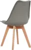A grey chair with wooden legs, shown from the back. Voir les images du produit