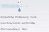 A graphic showing a scale with a drop icon and text describing physical condition and incontinence. Produktbild-Vorschau