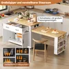 Isola cucina Merax con tavolo da pranzo estraibile e  Anteprima dell’immagine prodotto 9