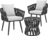 tectake Gartenmöbel-Set Lugano Tisch 2 Stühle Rope-Design Produktbild-Vorschau 1