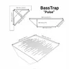 Diagrams and a 3D rendering of a bass trap, showing dimensions and design. Náhled obrázku produktu