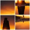 Wanduhr - Quadrat - Glasuhr - Meer Felsen Wasser - 40x40cm Produktbild-Vorschau 8