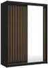 Schiebeschrank Royal 150 cm, Wotan-Latten, Korpus schwarz , Produktbild-Vorschau 1