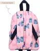 The back of a pink backpack with a Lilo & Stitch pattern. Náhled obrázku produktu