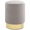 vidaXL Hocker Hellgrau und Golden Samt 28 x 36 cm Produktbild-Vorschau 4