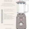 A table blender with descriptive text and feature callouts. Voir les images du produit