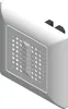 A 3D rendering of a white electrical component with a perforated front panel and a central toggle switch. Anteprima dell’immagine prodotto