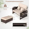 COSTWAY 3 w 1 – sofa ogrodowa z polirattanu z regulowanym Podgląd zdjęcia produktu 3