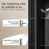K-Möbel Vetrina sospesa in nero (80x60x25 cm) con 2 ripiani Anteprima dell’immagine prodotto 4