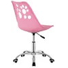 A pink office chair with a paw print design on the back, shown from a side-rear angle against a white background. Produktbild-Vorschau