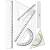 Geometrie-Set 6-tlg Lineal Geodreieck Zeichendreieck Winkel Produktbild-Vorschau 1