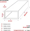 Aluminiumprofil 20x10x2 mm 80 cm Rechteckrohr Aluminium + Produktbild-Vorschau 2