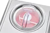 Close-up view of a pink ice cream in an ice cream maker. Voir les images du produit