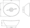 Technical drawing with dimensions of a washbasin. Produktbild-Vorschau