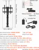 A diagram and specifications for an electric TV lift stand. Anteprima dell’immagine prodotto