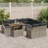 Garten-Sofa-Set mit Speicher 9 pcs Grau Poly Rattan Produktbild-Vorschau 3