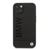 A black iPhone case with the BMW logo embossed on it. Produktbild-Vorschau