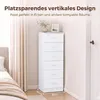 HOMCOM Kommode mit 6 Schubladen, 40 x 40 x 110 cm, Weiß in Produktbild-Vorschau 5