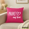 Huuraa Kissenbezug Phuket my love 40x40cm Fuchsia Baumwolle Produktbild-Vorschau 2