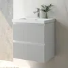 Waschtisch mit Unterschrank 50cm BOKAV Badmöbel Set Weiß Produktbild-Vorschau 1