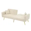 Schlafsofa 175x64cm  Samt Beige mit Bettfunktion Tagesbett Produktbild-Vorschau 5