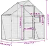 vidaXL Woliera srebrna 179x100x185 cm aluminium Podgląd zdjęcia produktu 7